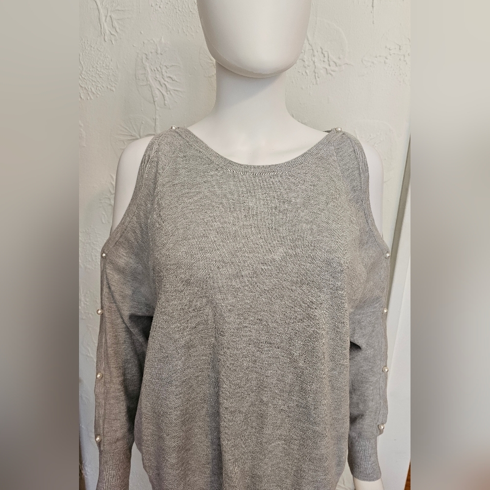 ZARA Peek A Boo Pearl Sweater